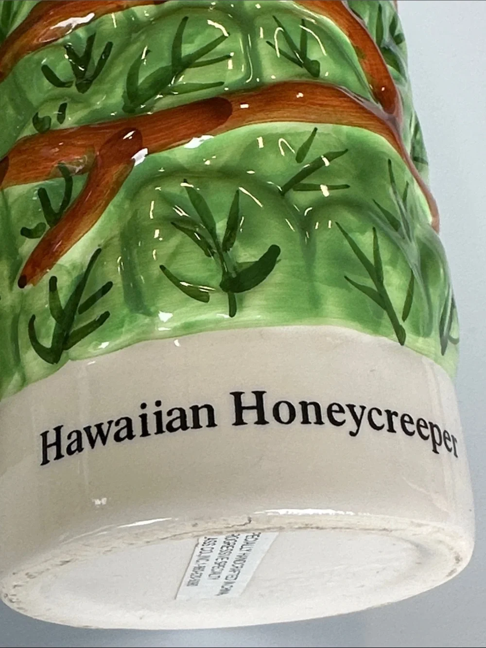 Vintage 4pc NCL Norwegian Cruise ceramic tiki tumbler Hawaiian honeycreeper bird